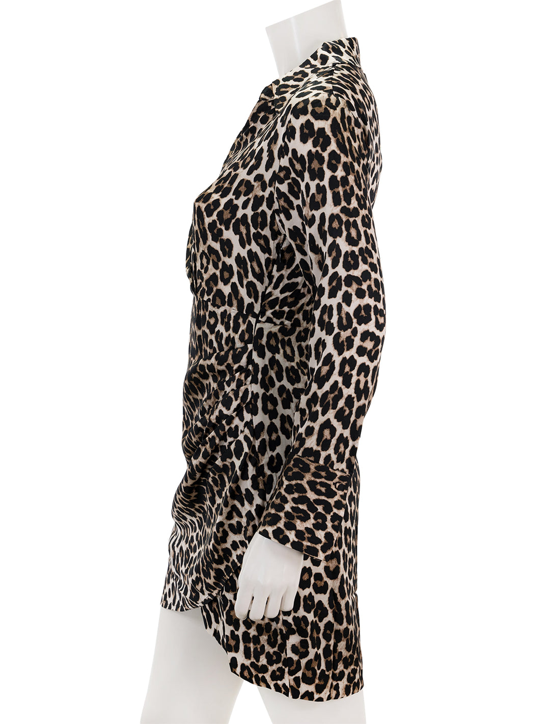 Side view of Suncoo Paris' chirley dress in beige cheetah.