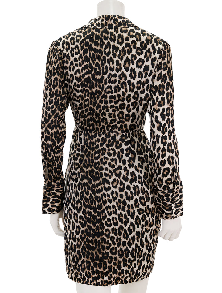 Back view of Suncoo Paris' chirley dress in beige cheetah.
