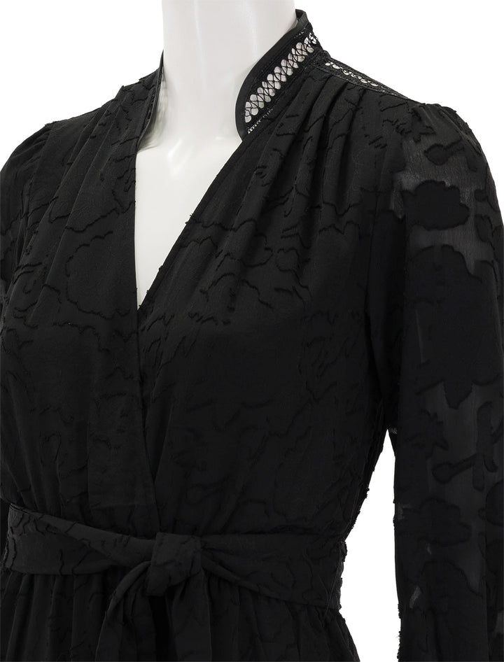 Close-up view of Suncoo Paris' Charly Dress in Noir.
