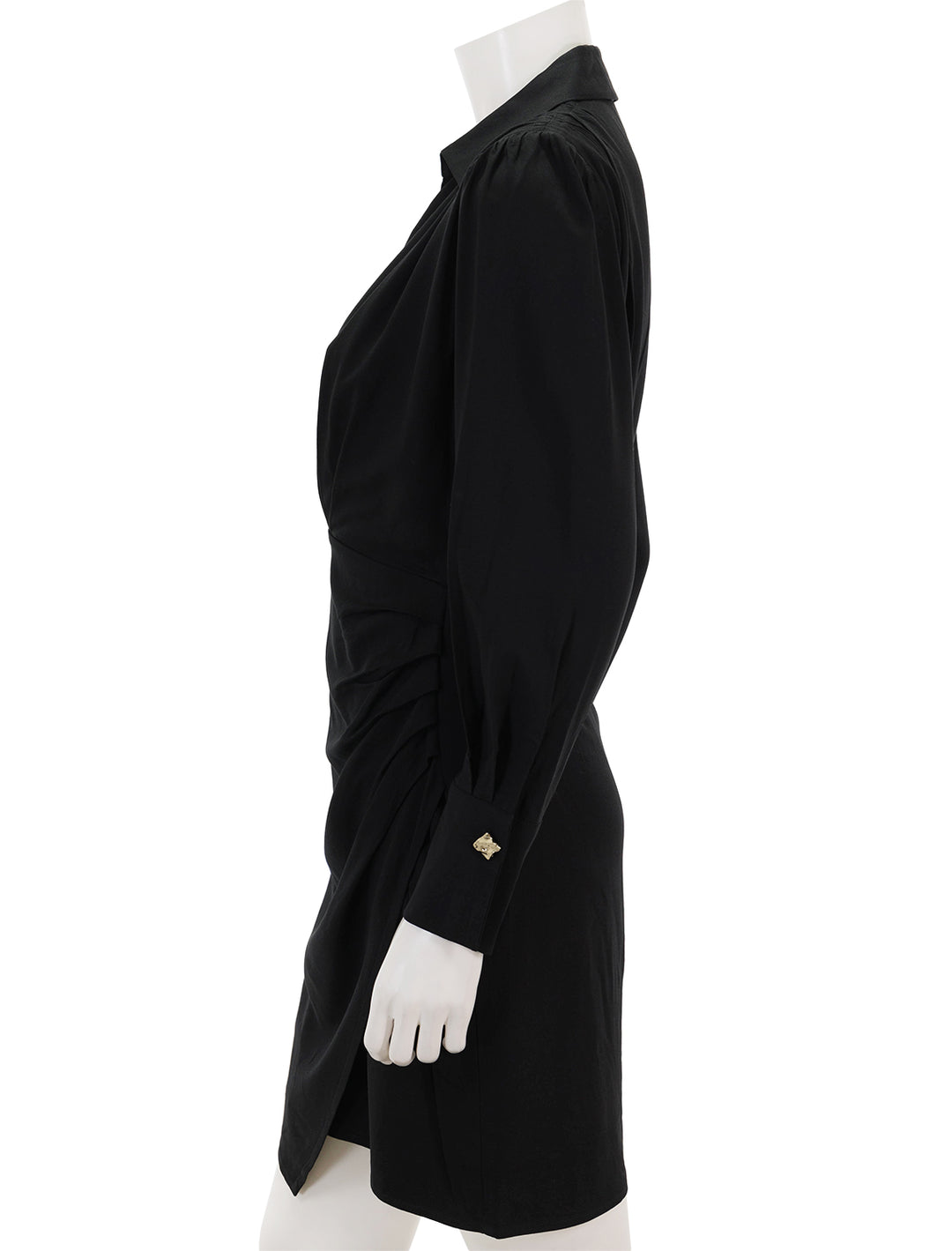 Side view of Suncoo Paris' cristel dress in noir.