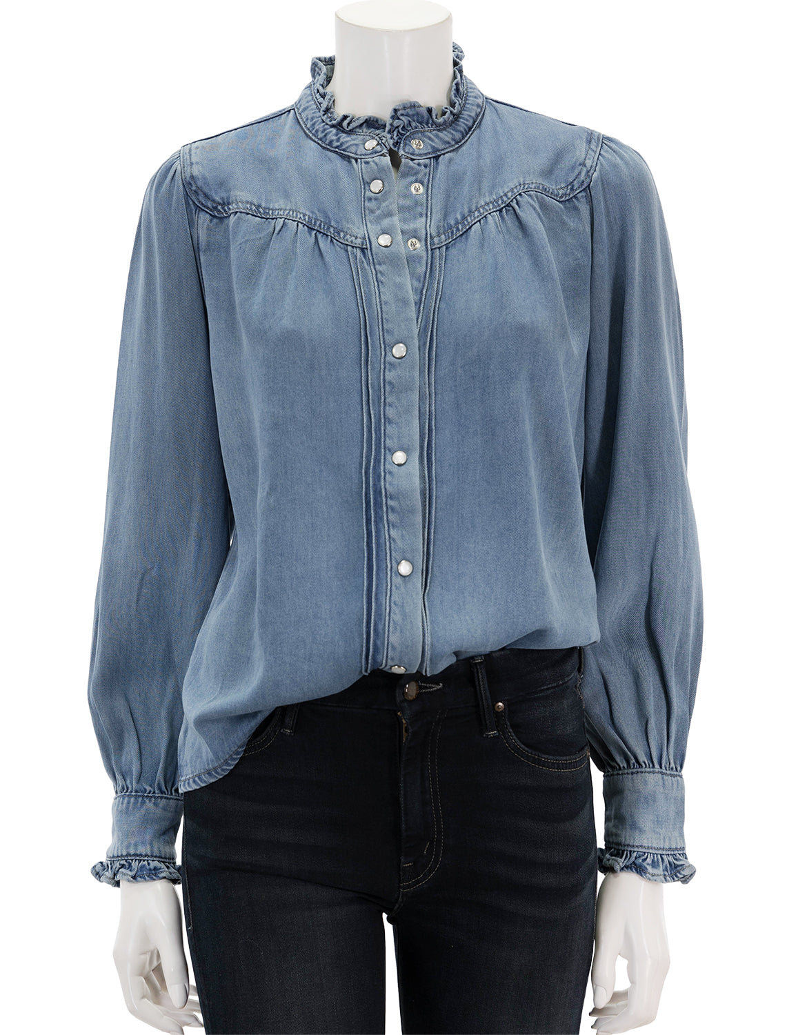 laura blouse in bleu jean – Twigs