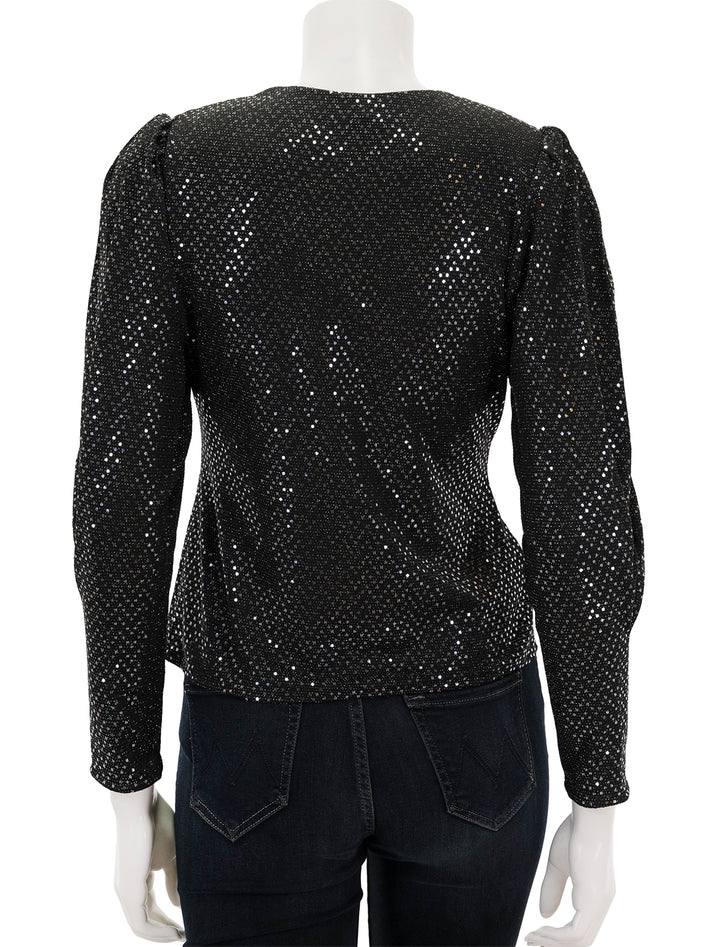 Back view of Suncoo Paris' lorena blouse in noir.