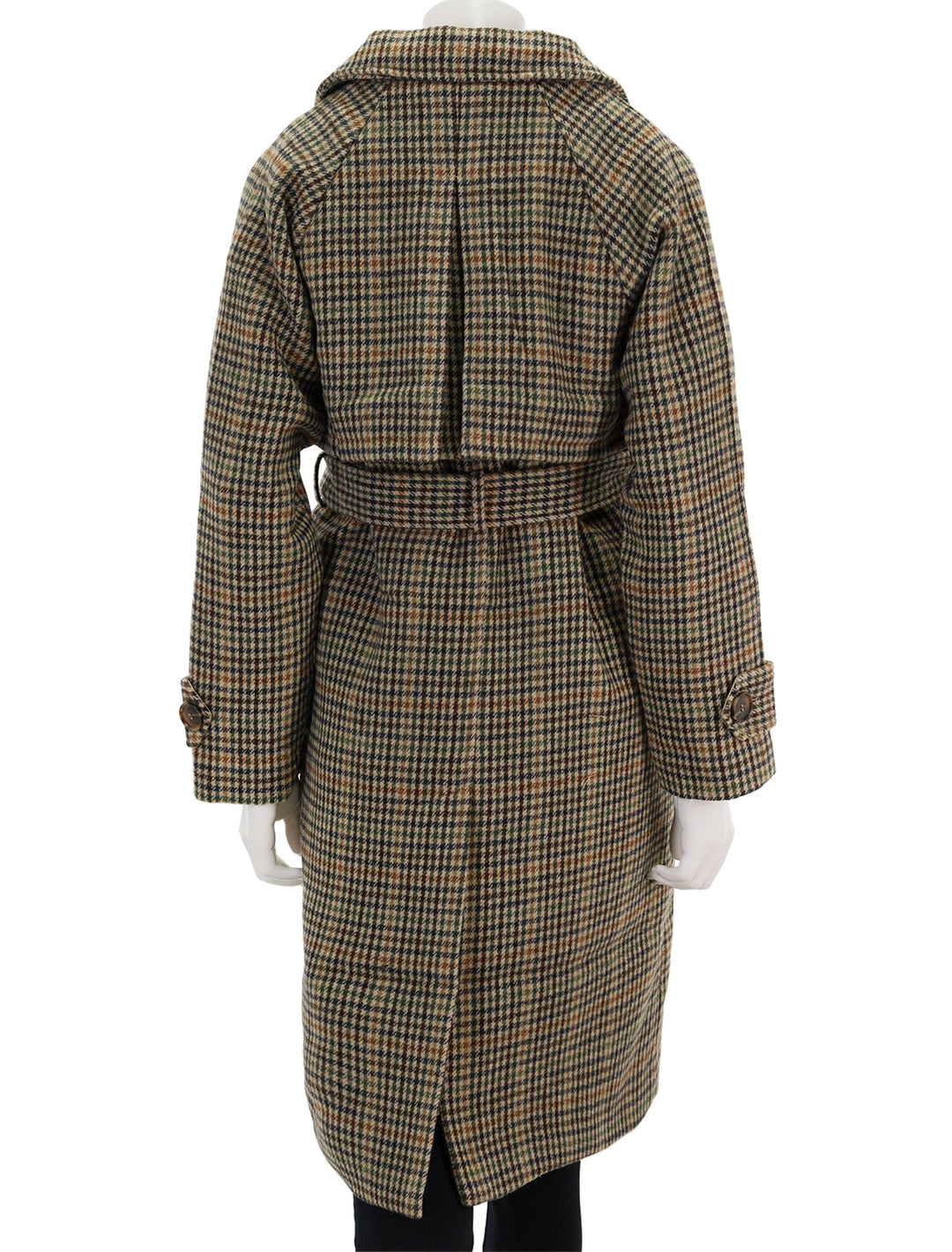 Back view of Suncoo Paris' Evan Coat in Taupe Check.