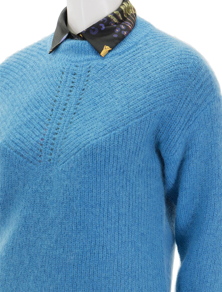 close up view of philly pullover in bleu