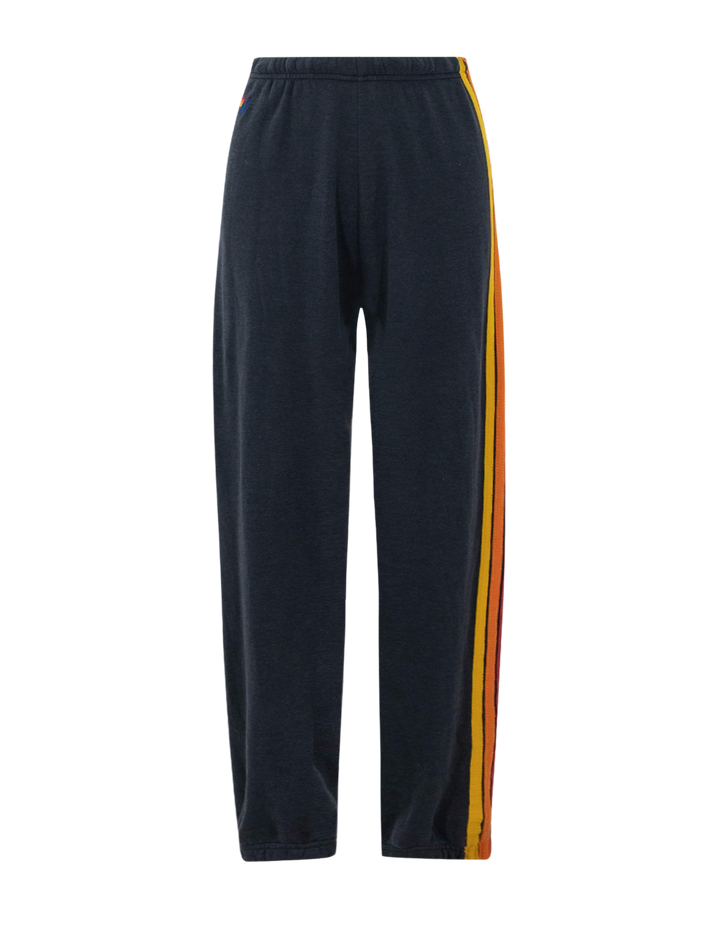 5 stripe womens sweatpants in charcoal