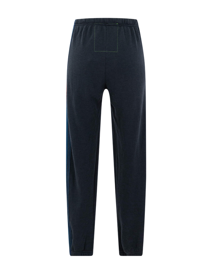 5 stripe womens sweatpants in charcoal