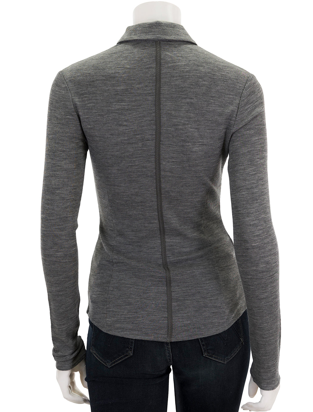 Back view of Rag & Bone's harlow shirt in heather grey.