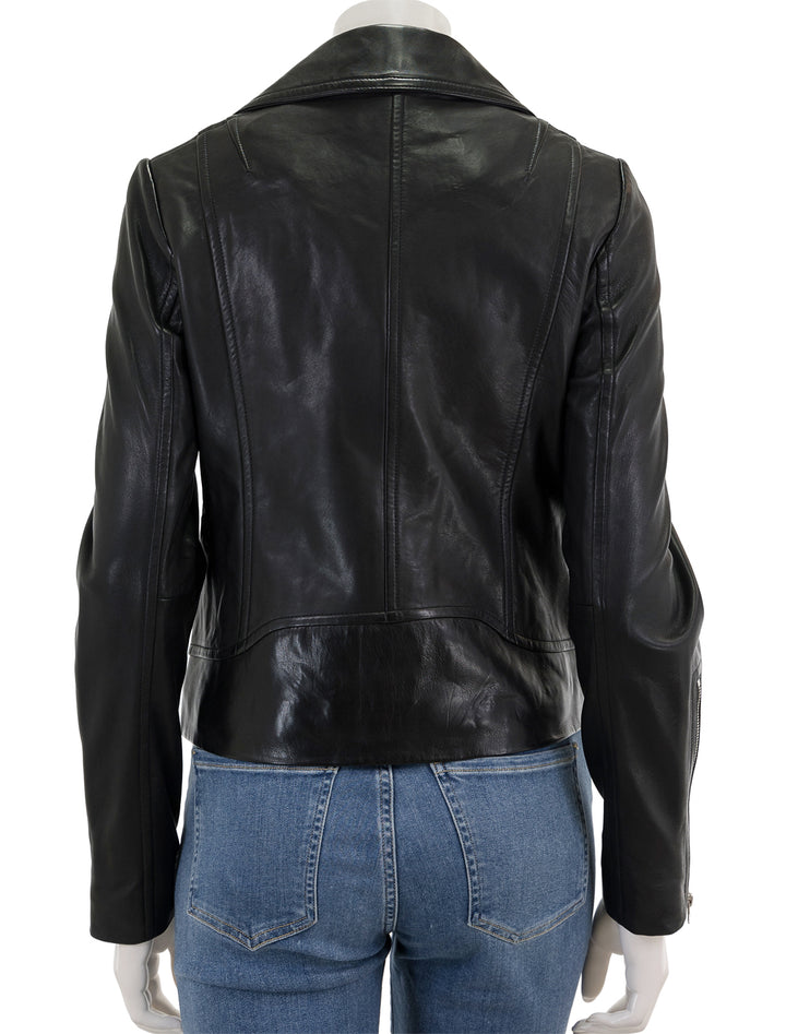 Back view of Rag & Bone's mack jacket in black.