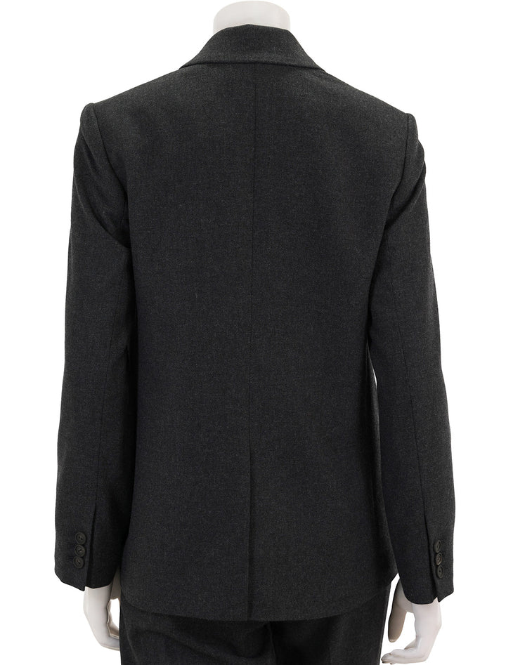 Back view of Vince's charcoal single breasted blazer.