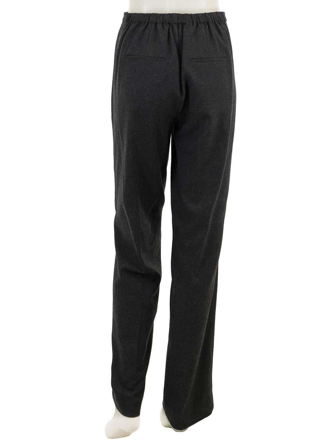 Back view of Vince's charcoal mid rise wide leg pant.