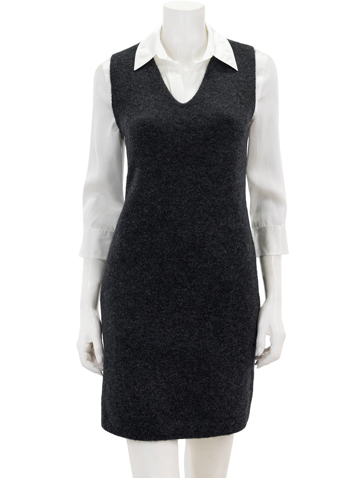 Front view of Theory's plunging v neck tank dress.