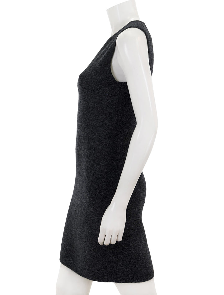 Side view of Theory's plunging v neck tank dress.