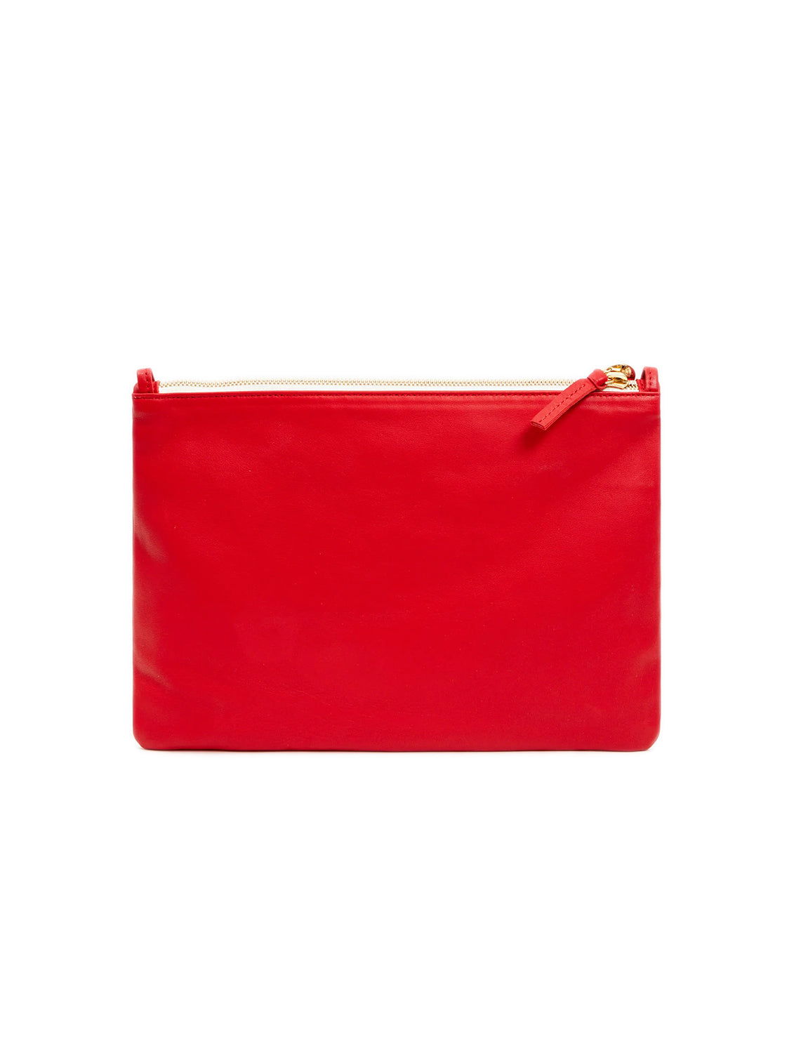 Clare V. Flat Clutch with Tabs Cherry Red Oui