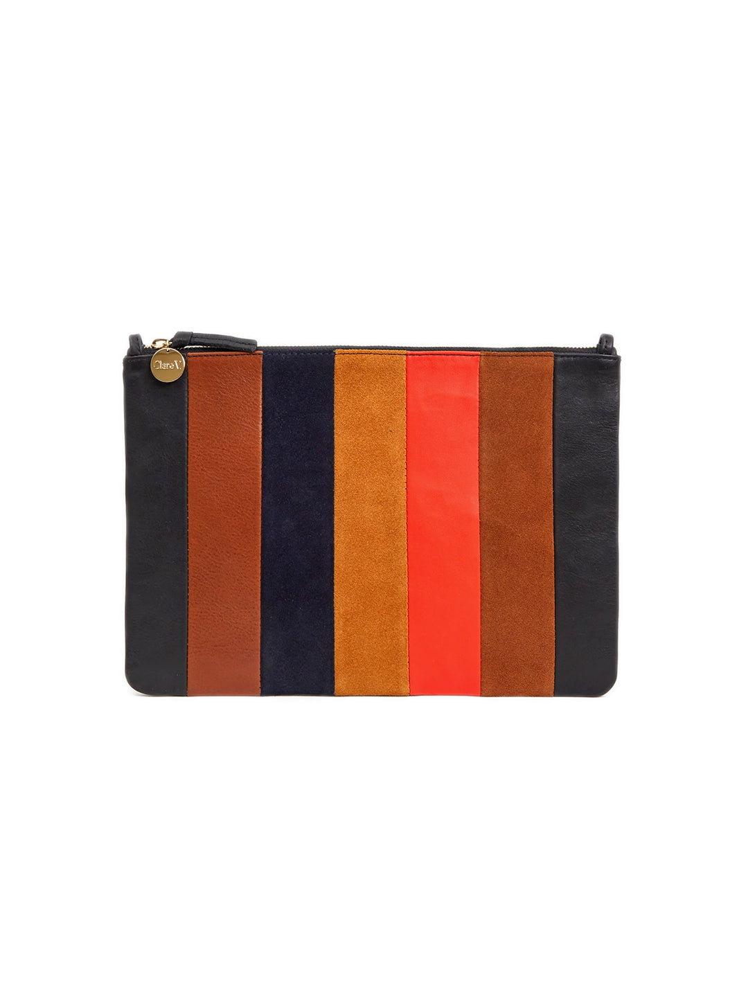 flat clutch with tabs in patchwork