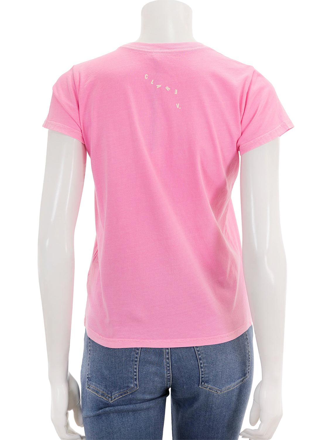 Clare V. Classic Tee Neon Pink W/Poppy Block Ciao XL