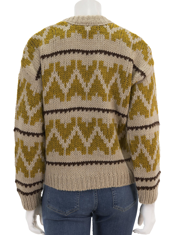 Back view of The Great's the folk pullover in earth tone.