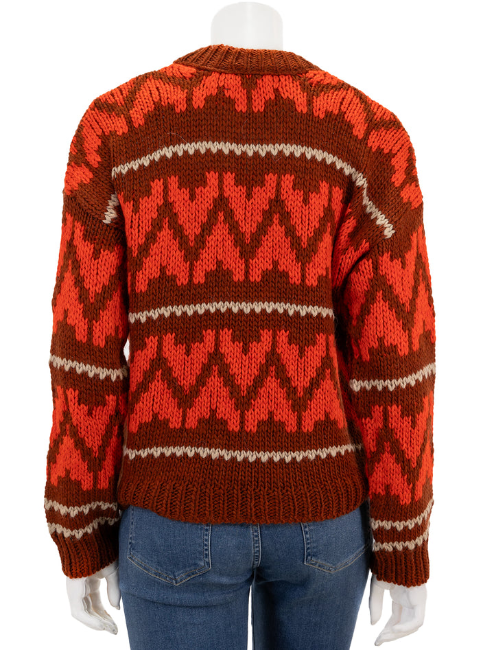 Back view of The Great's the folk pullover in firestone.