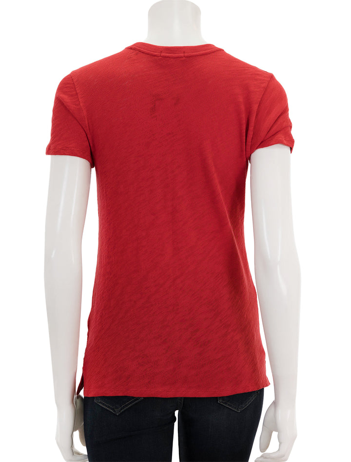Back view of ATM's slub jersey schoolboy tee in lipstick.