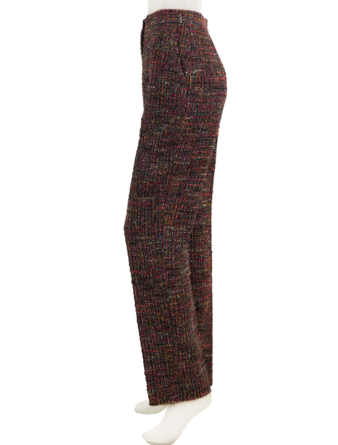 Side view of Saloni's Maxima Trouser in Motley Tweed.