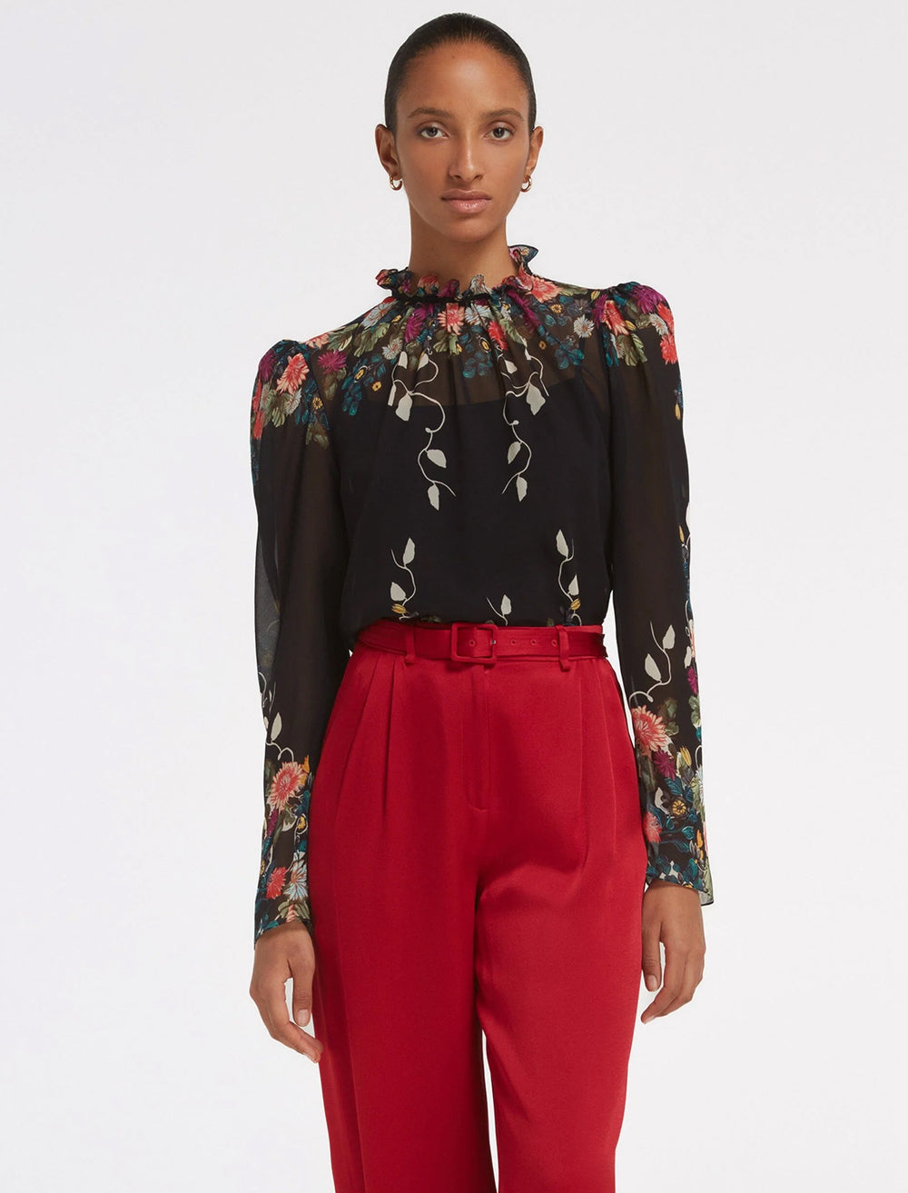 Model wearing Saloni's mel b top in jardin falls placement.