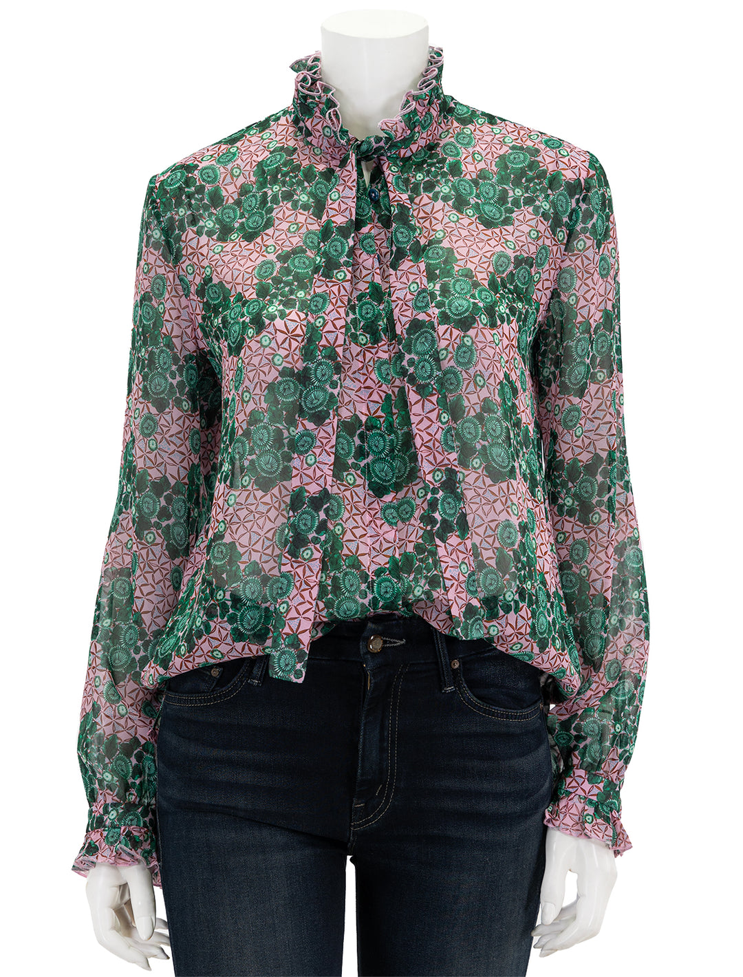 Front view of Saloni's emile top in akina blush.