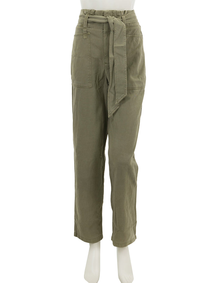 Front view of Rails' achilles pants in canteen.