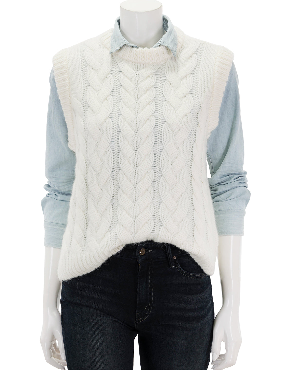 alexis sweater vest in ivory