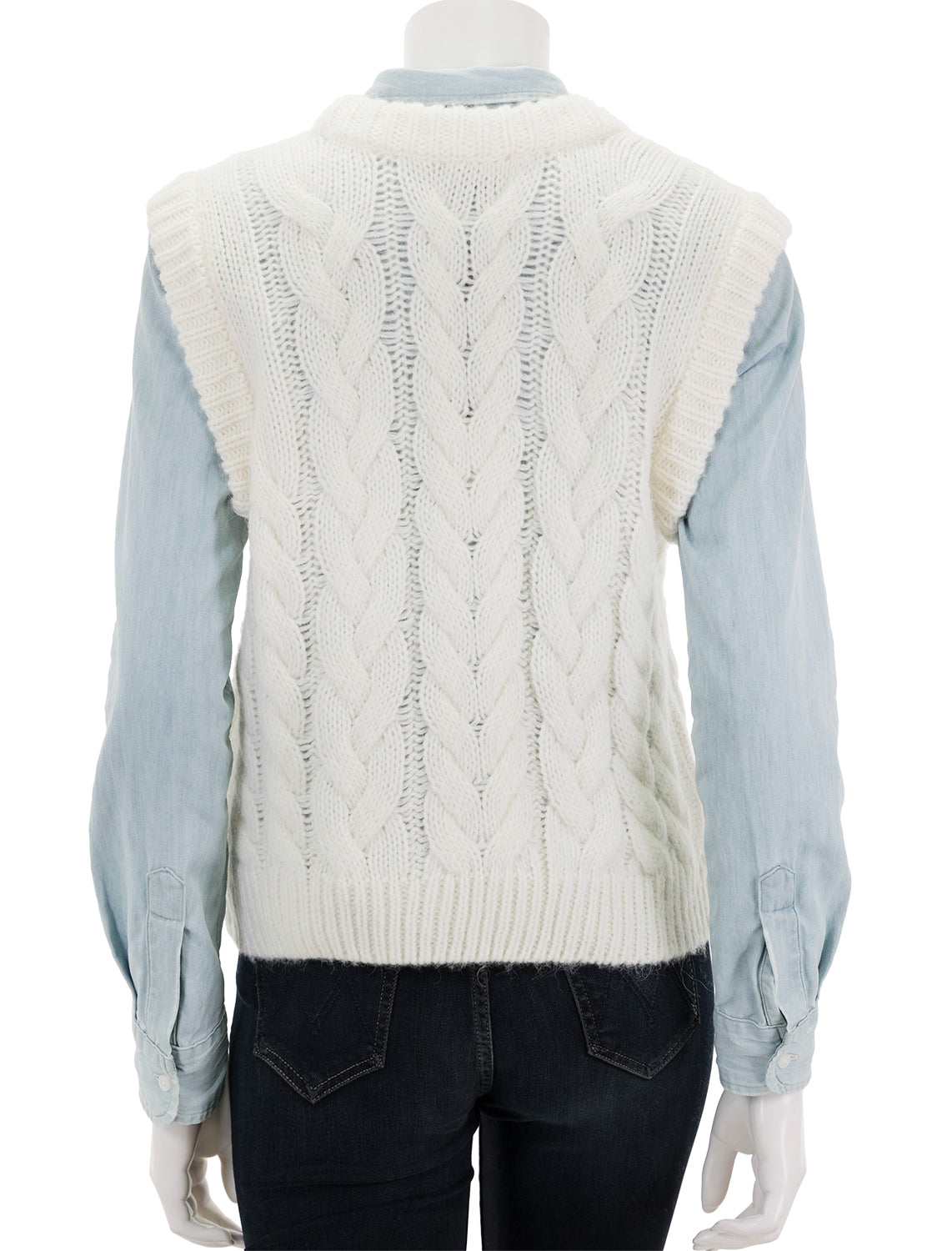 alexis sweater vest in ivory