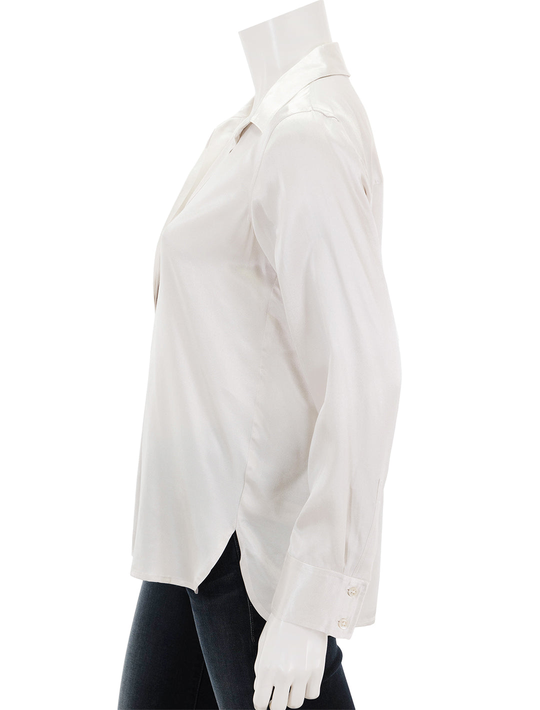 side view of nissa blouse in ivory