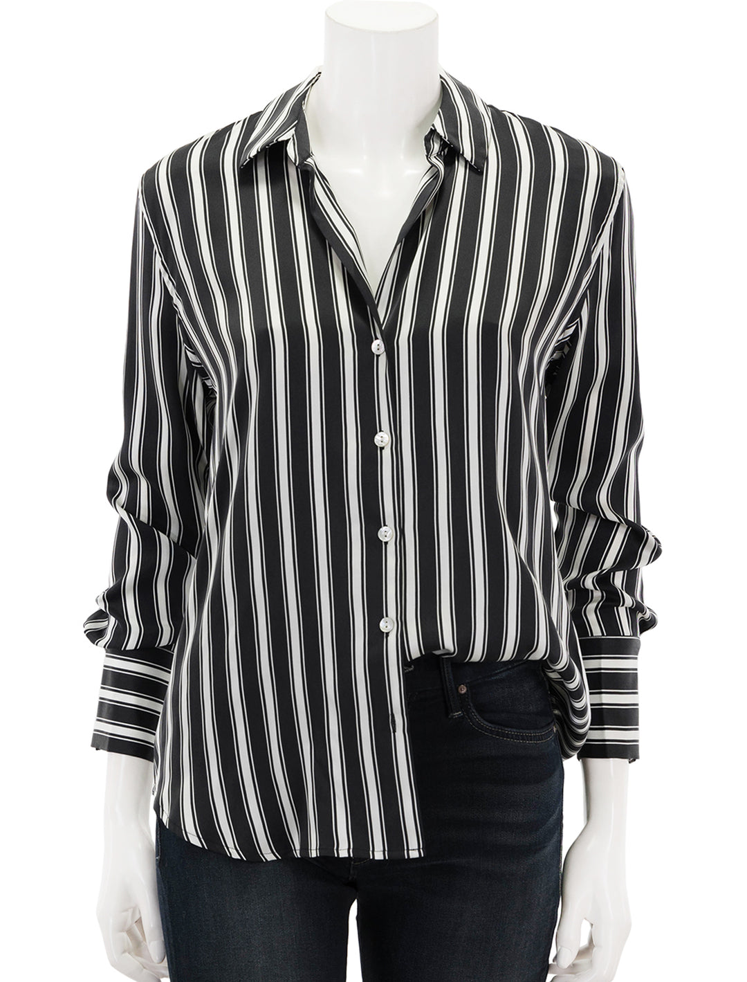 Front view of Rails' the dorian blouse in melrose stripe.