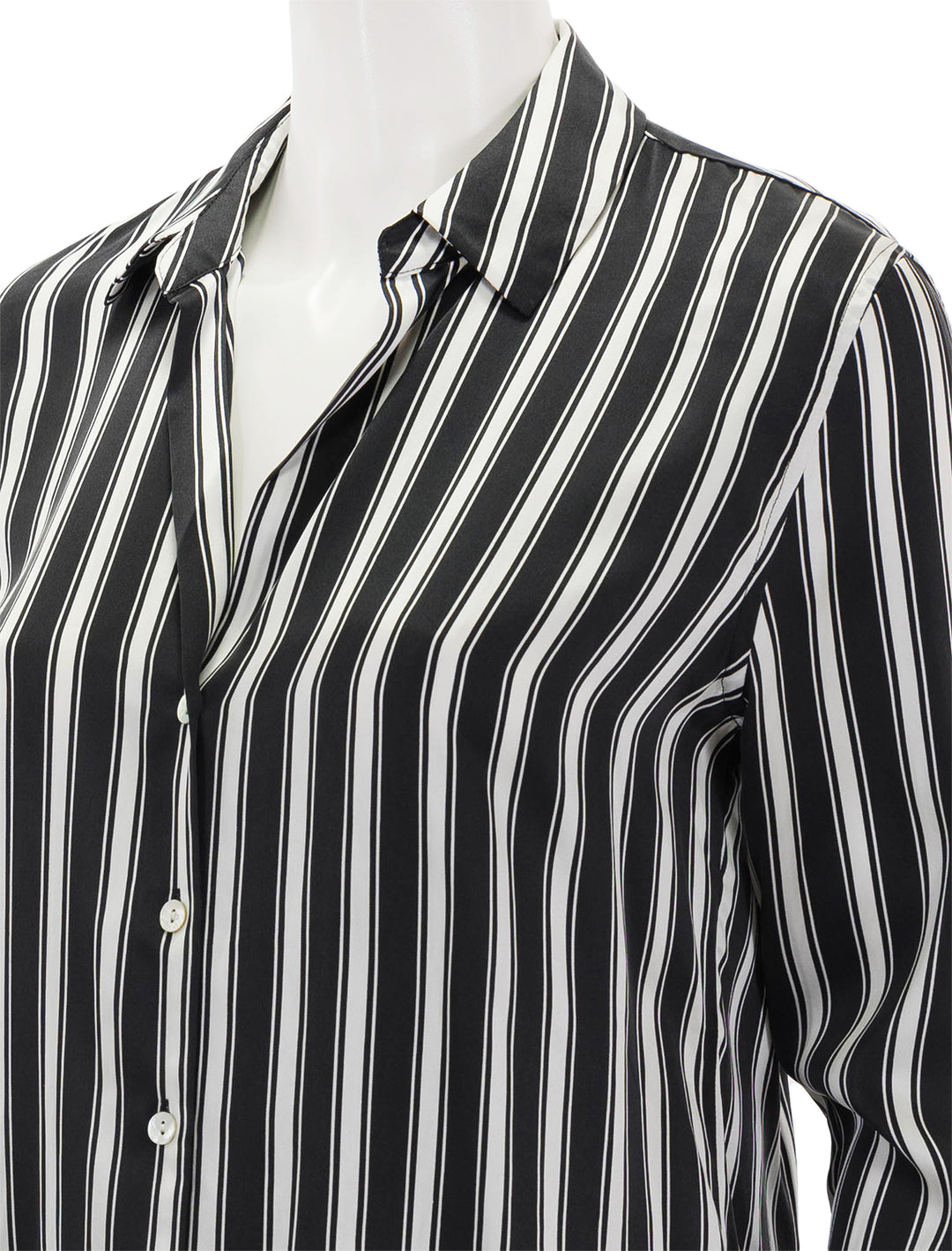 Close-up view of Rails' the dorian blouse in melrose stripe.