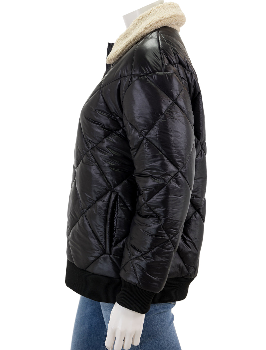 Side view of Rails' shay jacket in black.