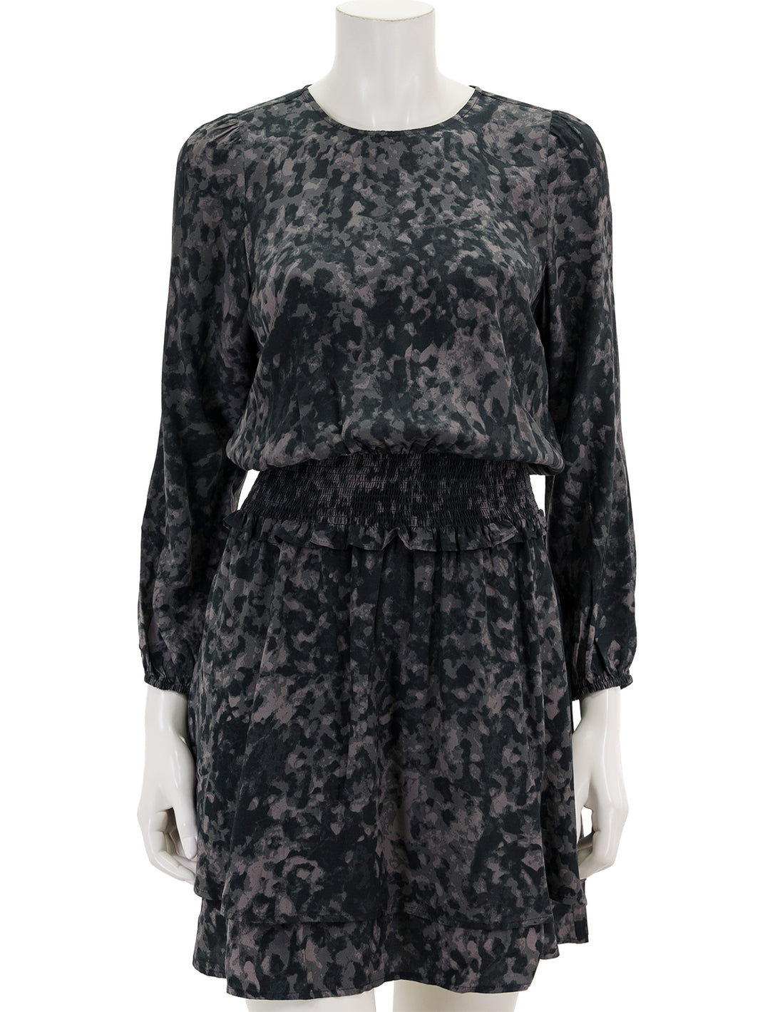 Front view of Rails' inez dress in charcoal tortoise.