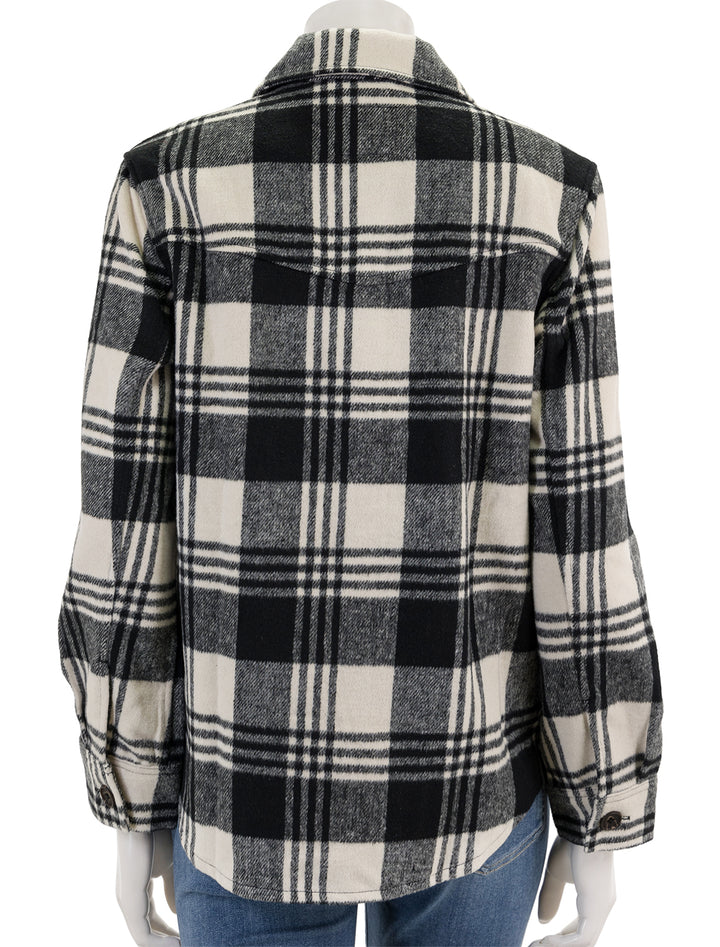 Back view of Rails' tripp jacket in oyster and black.