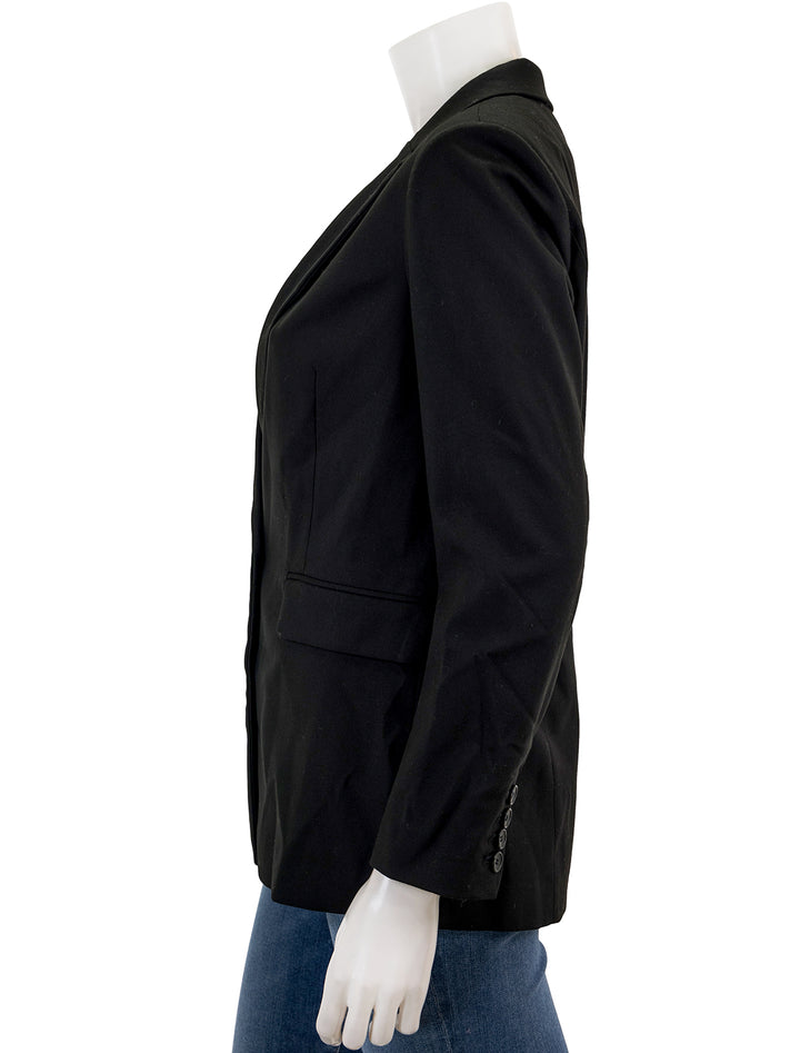 Side view of Rails' jac blazer in black twill.