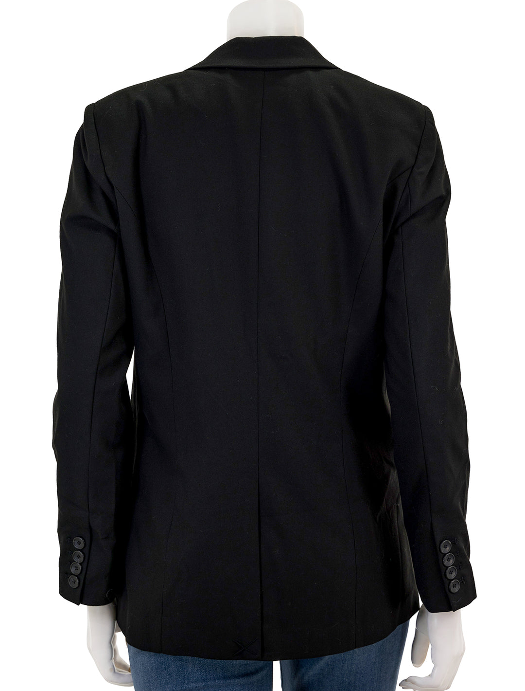 Back view of Rails' jac blazer in black twill.