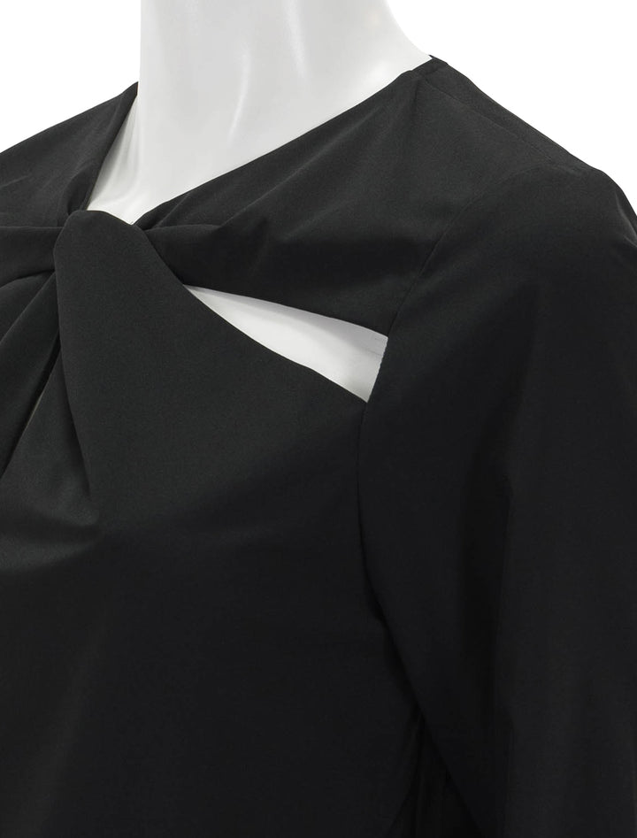 Close-up view of Rails' eli top in black.