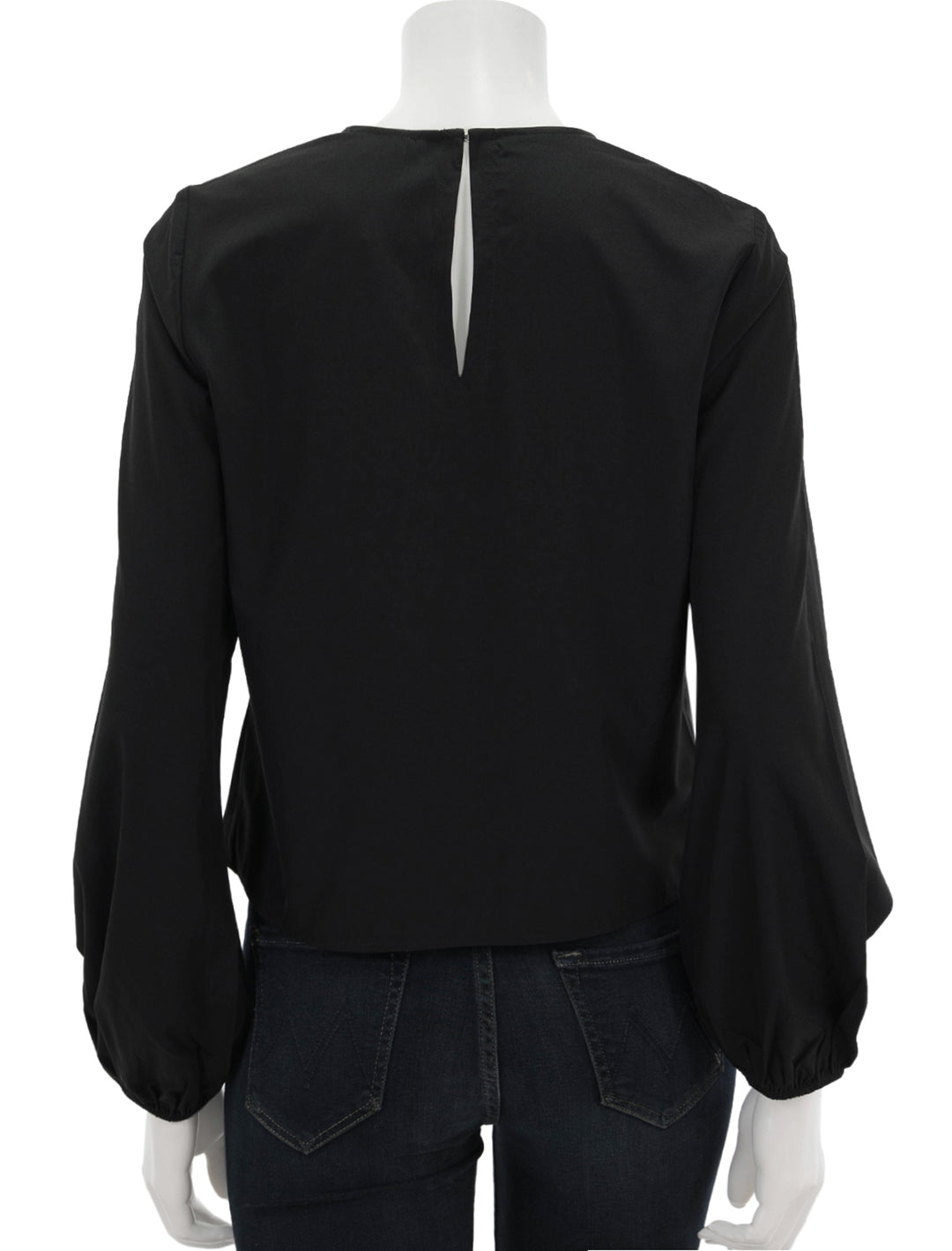 Back view of Rails' eli top in black.