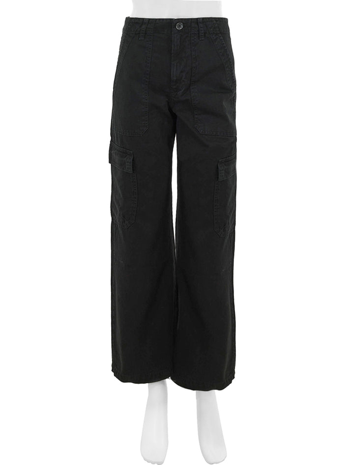 Front view of Velvet's makayla cargo pant in vintage black.