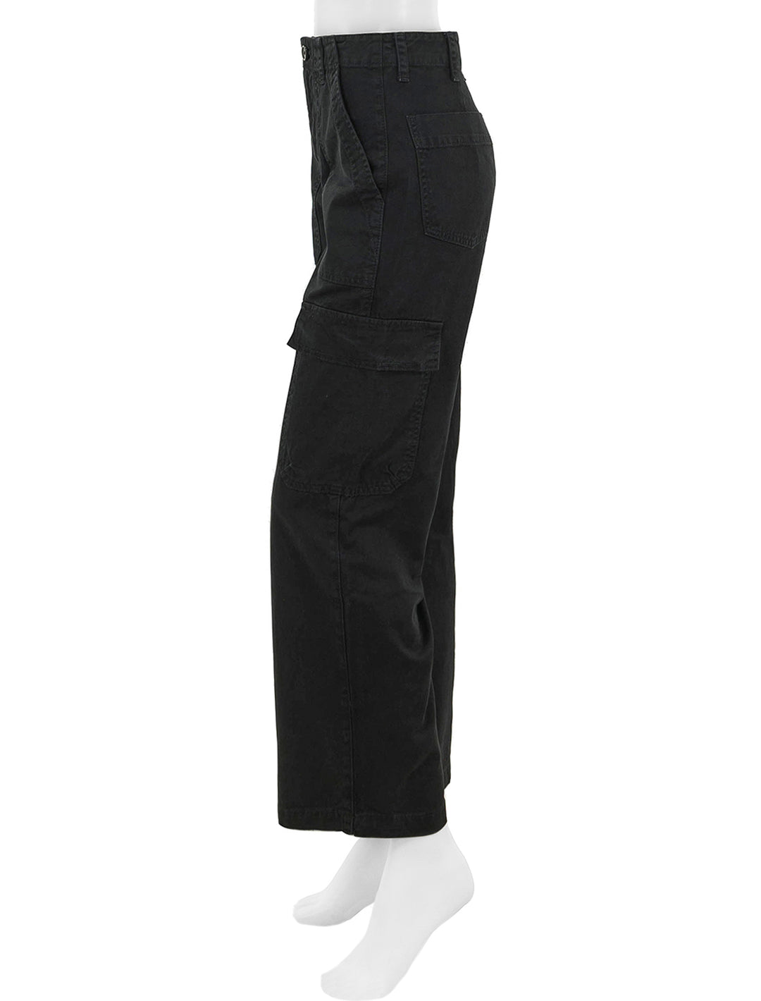 Side view of Velvet's makayla cargo pant in vintage black.