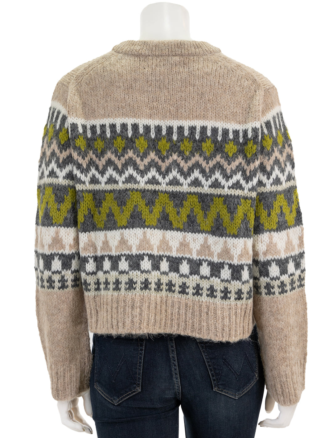 Back view of Velvet's Makenzie Sweater in Pistachio Multi.