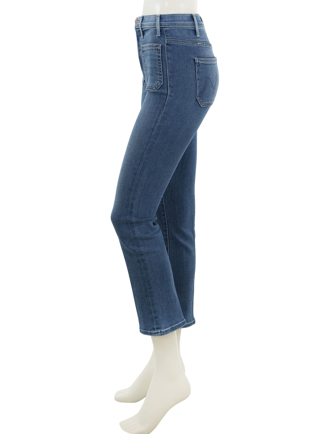 side view of the patch pocket insider ankle in happy pill