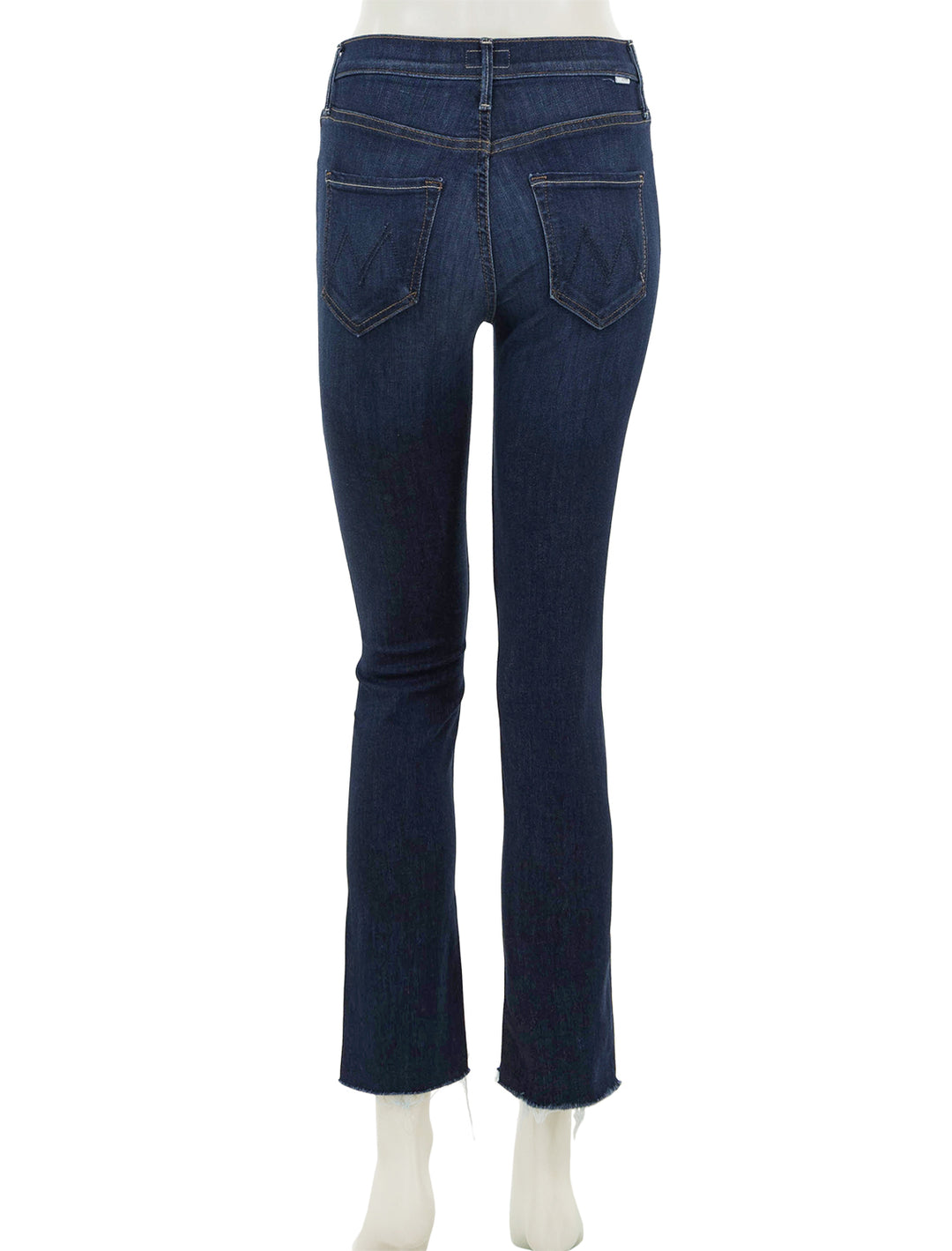 Back view of Mother Denim's the mid rise dazzler ankle step in off limits.