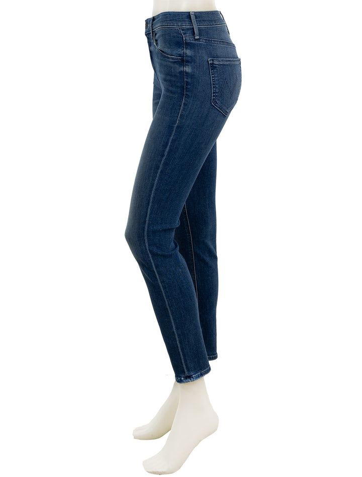 Side view of MOTHER Denim's the mid rise dazzler ankle in wish on a star.