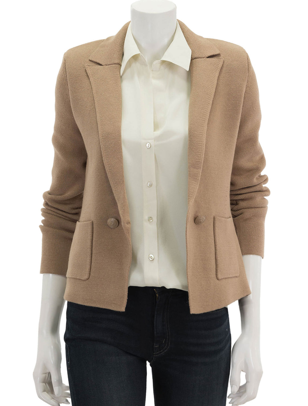 Front view of L'agence's sofia blazer in ginger snap.