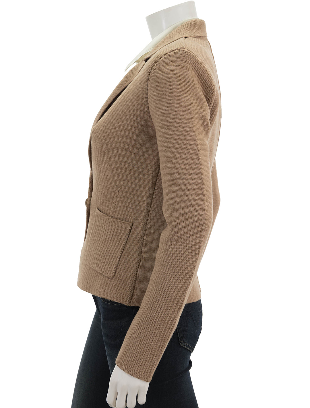 Side view of L'agence's sofia blazer in ginger snap.