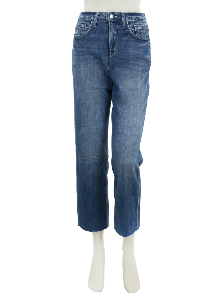 Front view of L'agence's wanda jeans in bordello.