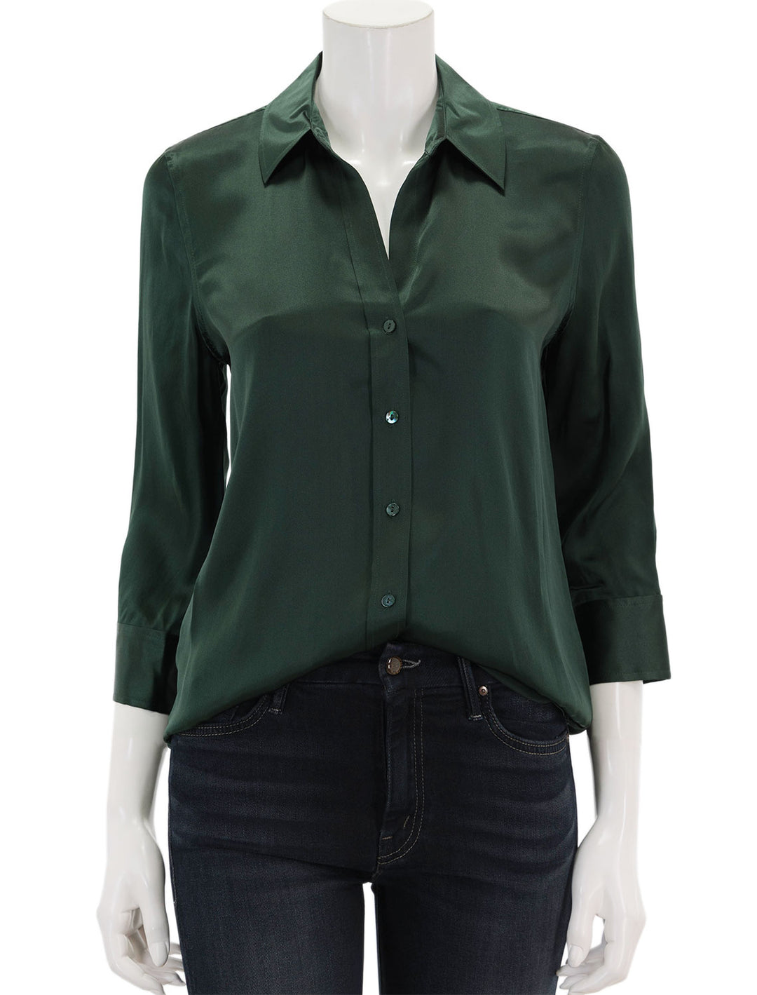 Front view of L'agence's dani in forest green.