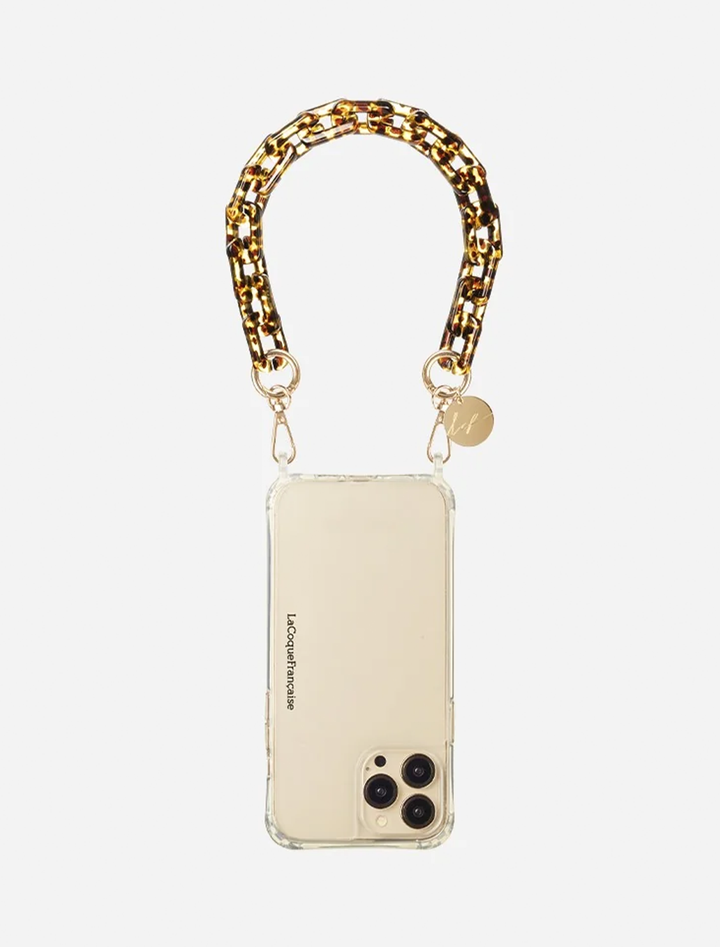 emmy short brown tortoise chain