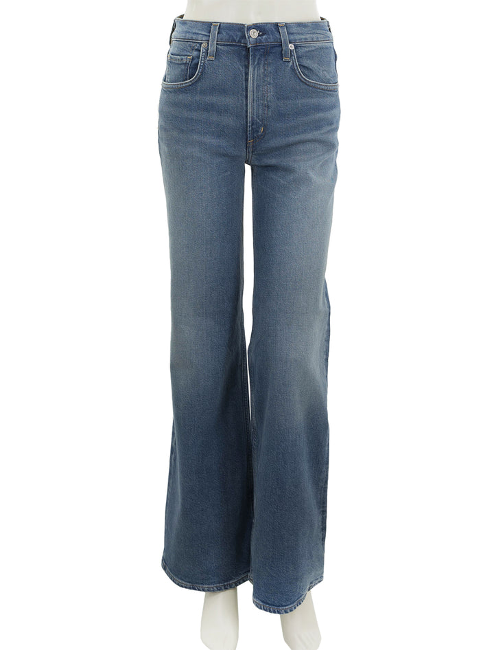 Front view of Citizens of Humanity's loli mid rise baggy in palazzo.